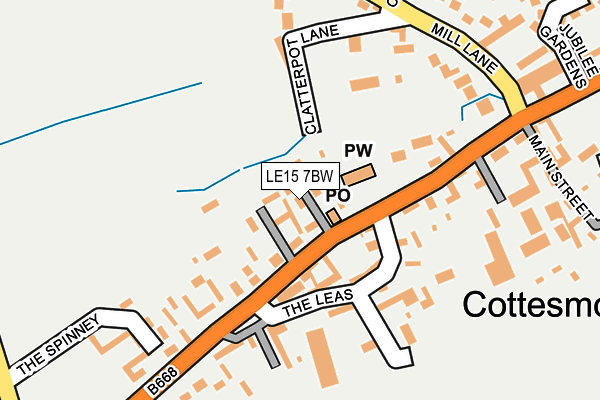 LE15 7BW map - OS OpenMap – Local (Ordnance Survey)