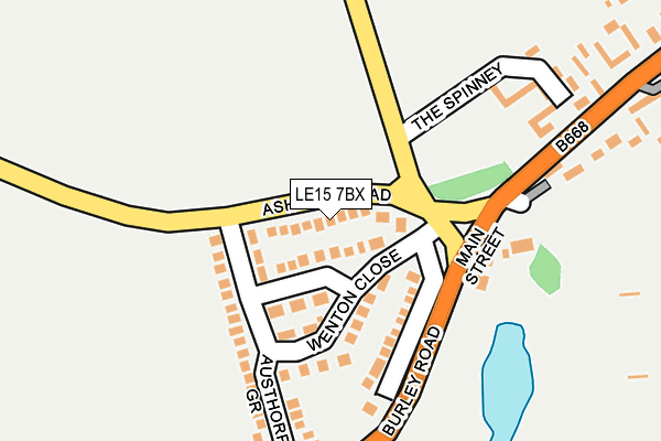 LE15 7BX map - OS OpenMap – Local (Ordnance Survey)
