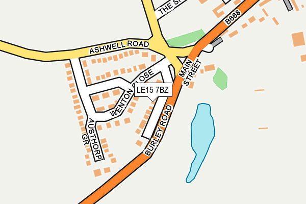 LE15 7BZ map - OS OpenMap – Local (Ordnance Survey)