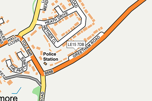 LE15 7DB map - OS OpenMap – Local (Ordnance Survey)