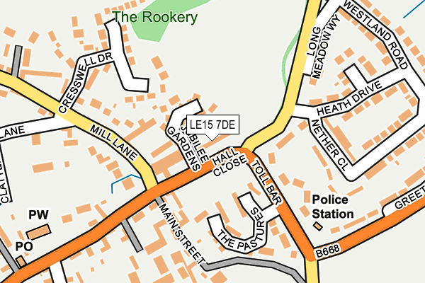 LE15 7DE map - OS OpenMap – Local (Ordnance Survey)