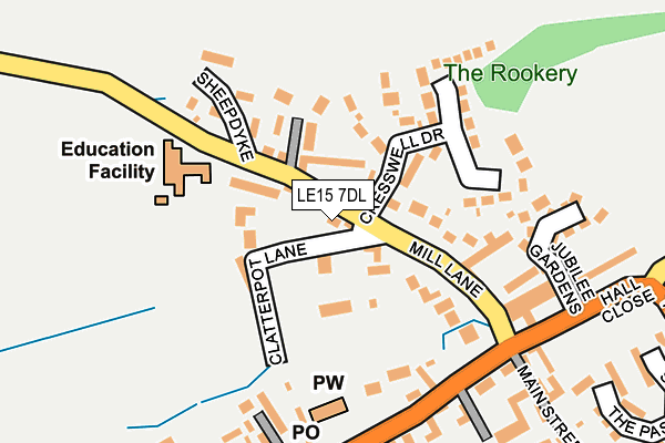 LE15 7DL map - OS OpenMap – Local (Ordnance Survey)