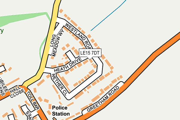 LE15 7DT map - OS OpenMap – Local (Ordnance Survey)