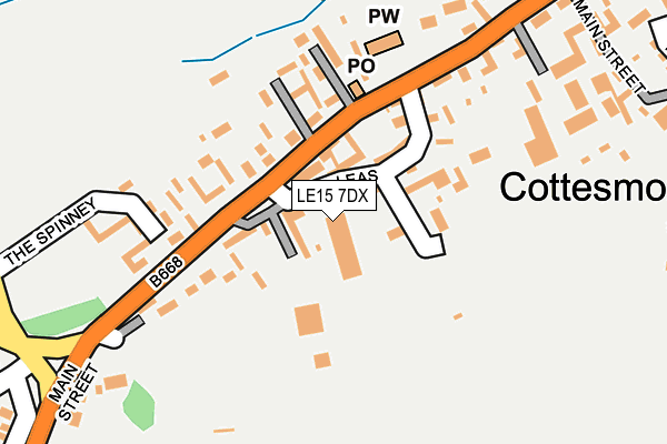 LE15 7DX map - OS OpenMap – Local (Ordnance Survey)