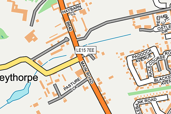 LE15 7EE map - OS OpenMap – Local (Ordnance Survey)