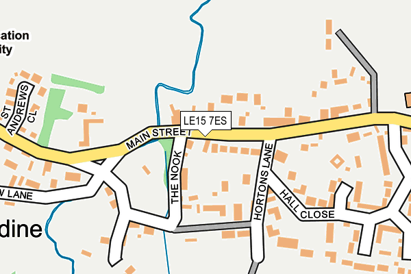 LE15 7ES map - OS OpenMap – Local (Ordnance Survey)