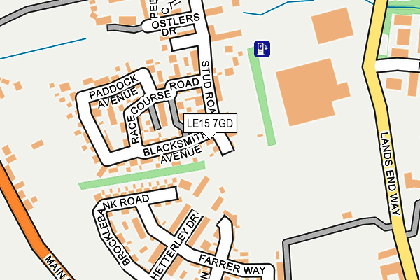 LE15 7GD map - OS OpenMap – Local (Ordnance Survey)