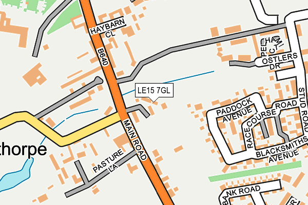 LE15 7GL map - OS OpenMap – Local (Ordnance Survey)