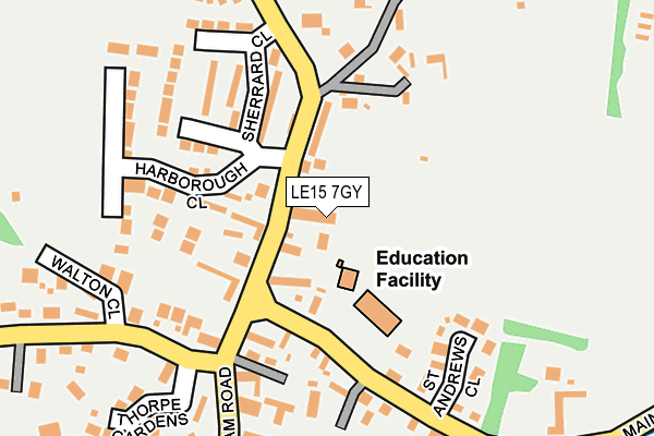 LE15 7GY map - OS OpenMap – Local (Ordnance Survey)