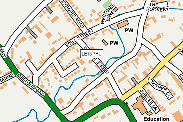 LE15 7HU map - OS OpenMap – Local (Ordnance Survey)