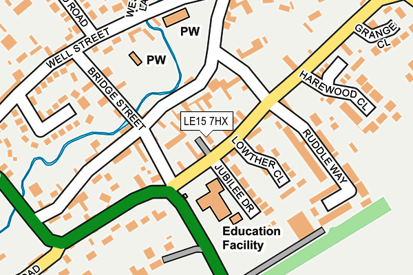 LE15 7HX map - OS OpenMap – Local (Ordnance Survey)