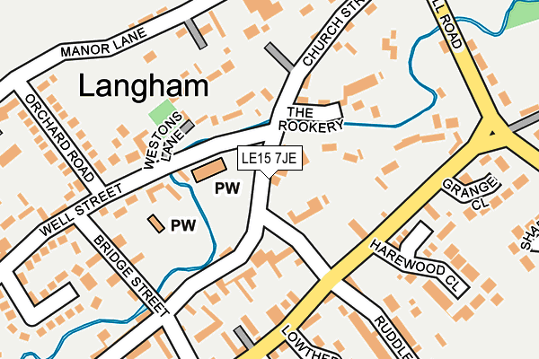 LE15 7JE map - OS OpenMap – Local (Ordnance Survey)