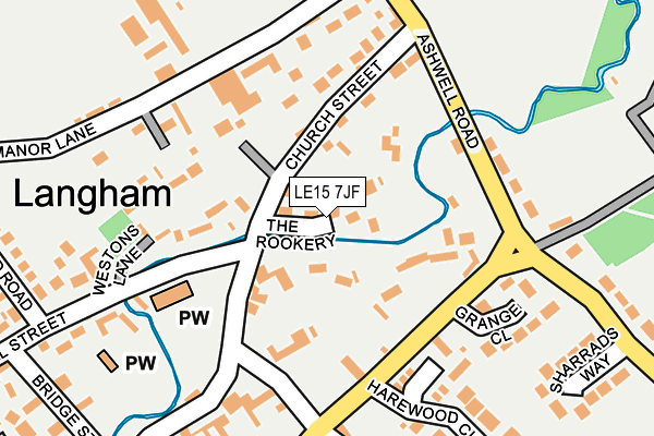 LE15 7JF map - OS OpenMap – Local (Ordnance Survey)