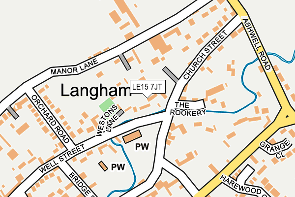 LE15 7JT map - OS OpenMap – Local (Ordnance Survey)