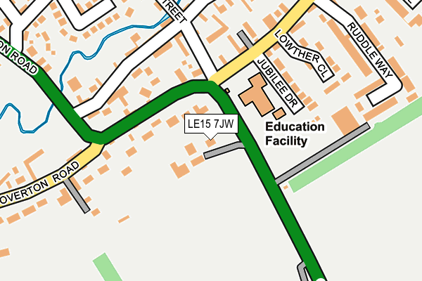 LE15 7JW map - OS OpenMap – Local (Ordnance Survey)