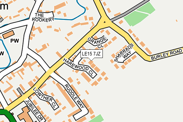 LE15 7JZ map - OS OpenMap – Local (Ordnance Survey)