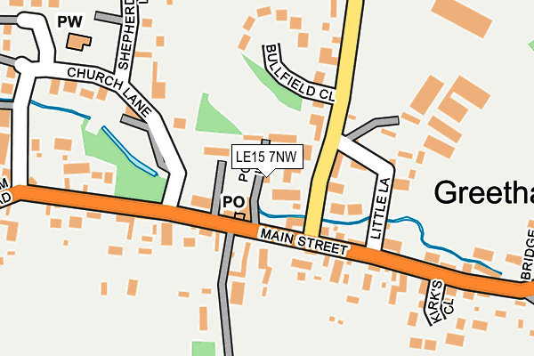 LE15 7NW map - OS OpenMap – Local (Ordnance Survey)