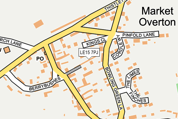 LE15 7PJ map - OS OpenMap – Local (Ordnance Survey)