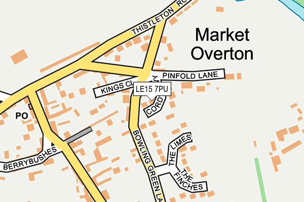 LE15 7PU map - OS OpenMap – Local (Ordnance Survey)