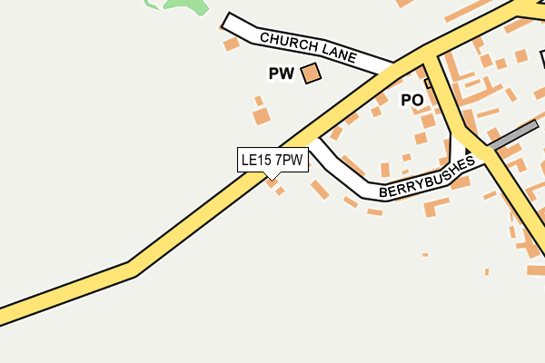 LE15 7PW map - OS OpenMap – Local (Ordnance Survey)