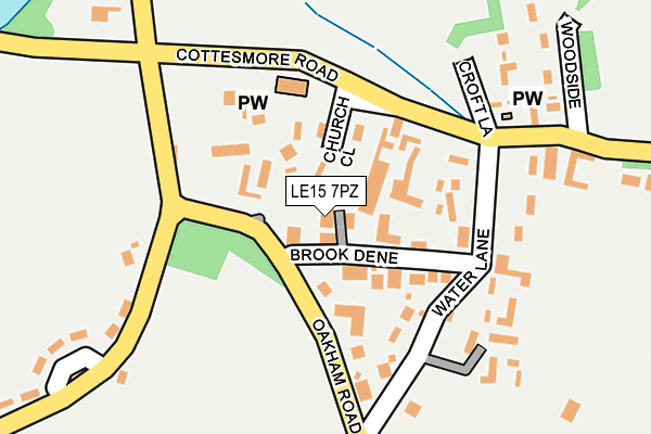 LE15 7PZ map - OS OpenMap – Local (Ordnance Survey)