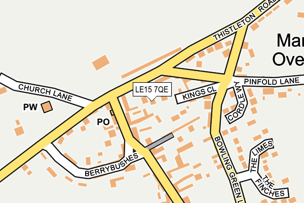 LE15 7QE map - OS OpenMap – Local (Ordnance Survey)