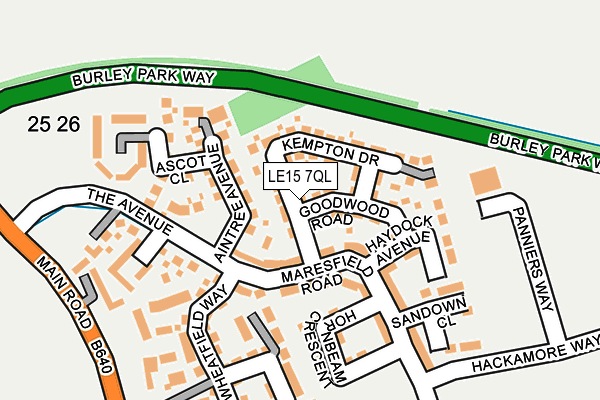 LE15 7QL map - OS OpenMap – Local (Ordnance Survey)