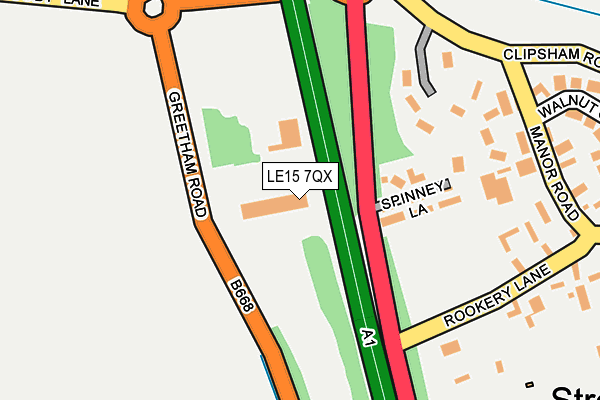 LE15 7QX map - OS OpenMap – Local (Ordnance Survey)