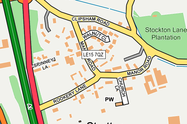 LE15 7QZ map - OS OpenMap – Local (Ordnance Survey)