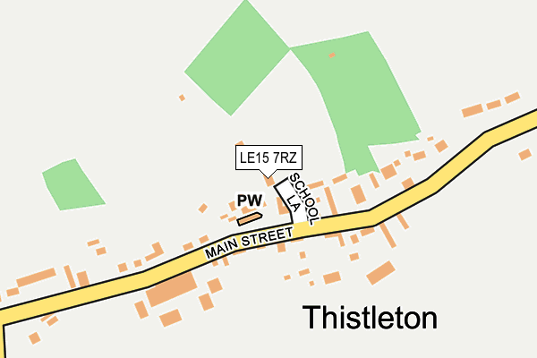 LE15 7RZ map - OS OpenMap – Local (Ordnance Survey)