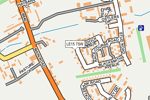 LE15 7SW map - OS OpenMap – Local (Ordnance Survey)