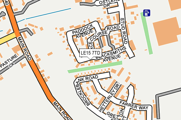 LE15 7TD map - OS OpenMap – Local (Ordnance Survey)