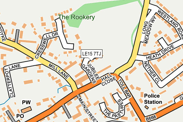 LE15 7TJ map - OS OpenMap – Local (Ordnance Survey)