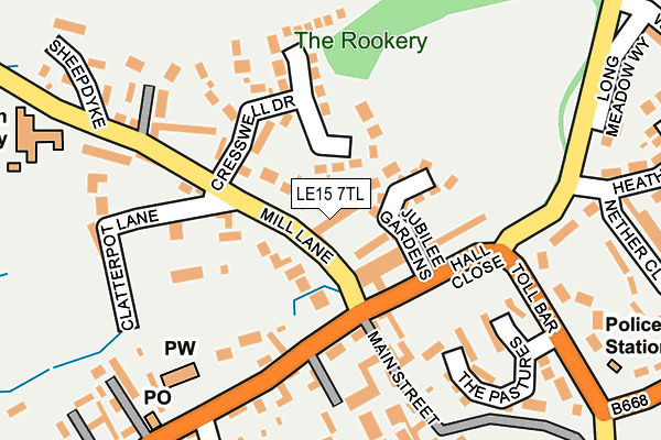 LE15 7TL map - OS OpenMap – Local (Ordnance Survey)