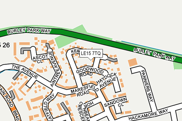 LE15 7TQ map - OS OpenMap – Local (Ordnance Survey)