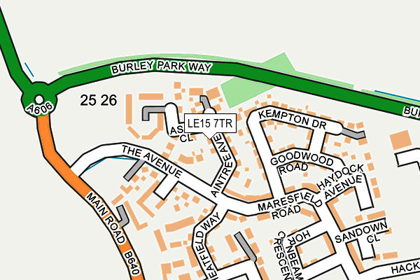 LE15 7TR map - OS OpenMap – Local (Ordnance Survey)