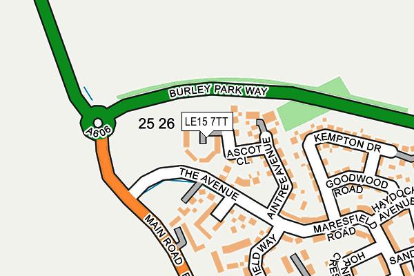 LE15 7TT map - OS OpenMap – Local (Ordnance Survey)