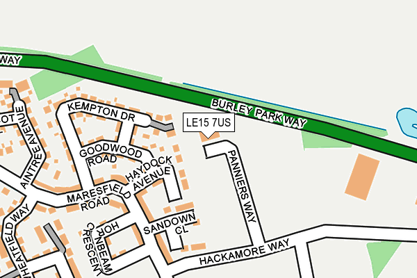 LE15 7US map - OS OpenMap – Local (Ordnance Survey)