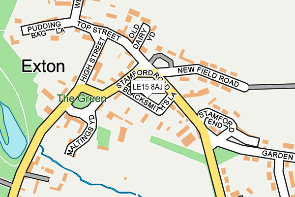 LE15 8AJ map - OS OpenMap – Local (Ordnance Survey)