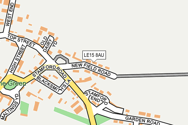 LE15 8AU map - OS OpenMap – Local (Ordnance Survey)