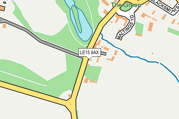 LE15 8AX map - OS OpenMap – Local (Ordnance Survey)