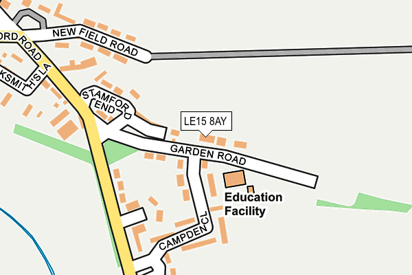 LE15 8AY map - OS OpenMap – Local (Ordnance Survey)