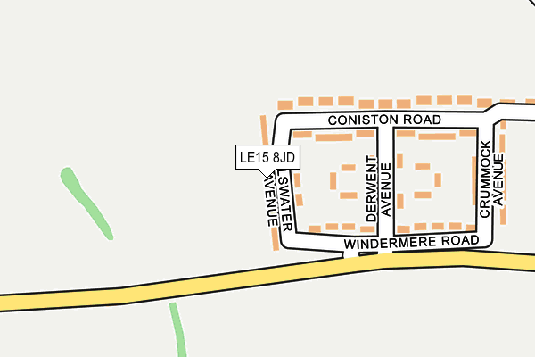 LE15 8JD map - OS OpenMap – Local (Ordnance Survey)