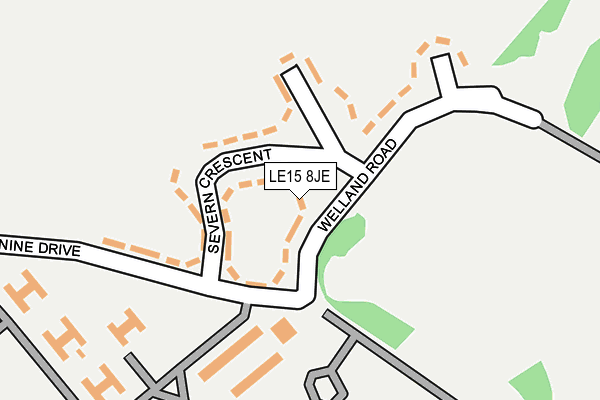 LE15 8JE map - OS OpenMap – Local (Ordnance Survey)