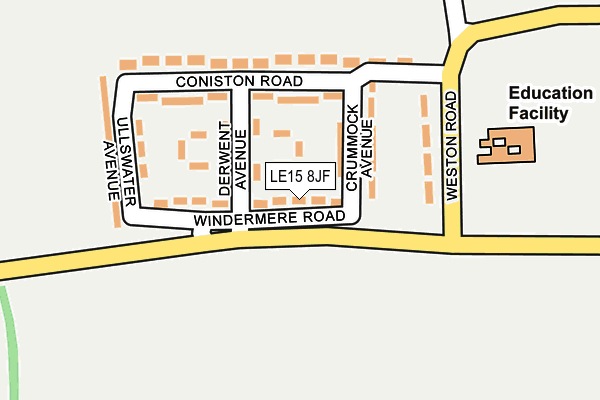 LE15 8JF map - OS OpenMap – Local (Ordnance Survey)