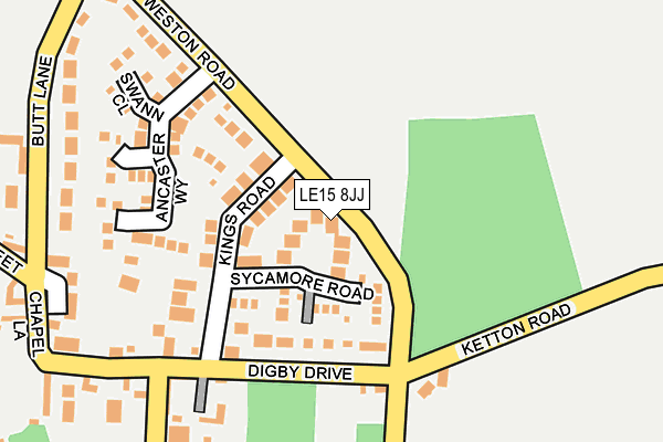 LE15 8JJ map - OS OpenMap – Local (Ordnance Survey)