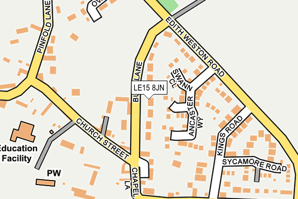LE15 8JN map - OS OpenMap – Local (Ordnance Survey)
