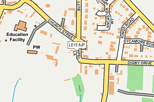 LE15 8JP map - OS OpenMap – Local (Ordnance Survey)