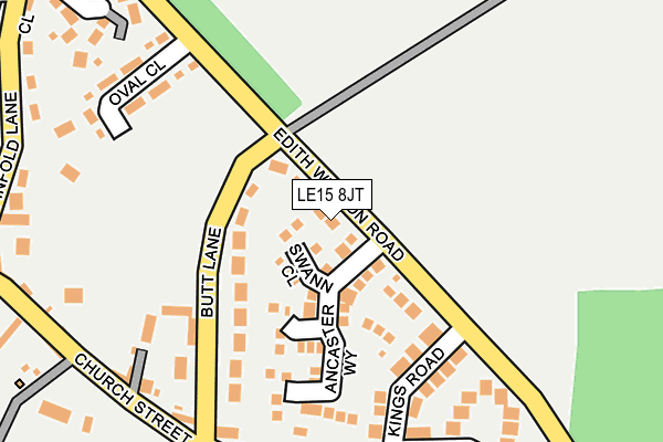 LE15 8JT map - OS OpenMap – Local (Ordnance Survey)
