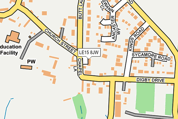 LE15 8JW map - OS OpenMap – Local (Ordnance Survey)